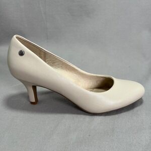 Life Stride Parigi Slip on Heels Beige Neutral Pumps Classic Round Toe Heels 8.5